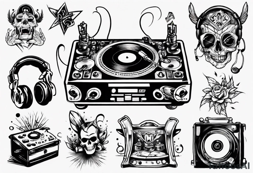 DJ playing tattoo idea