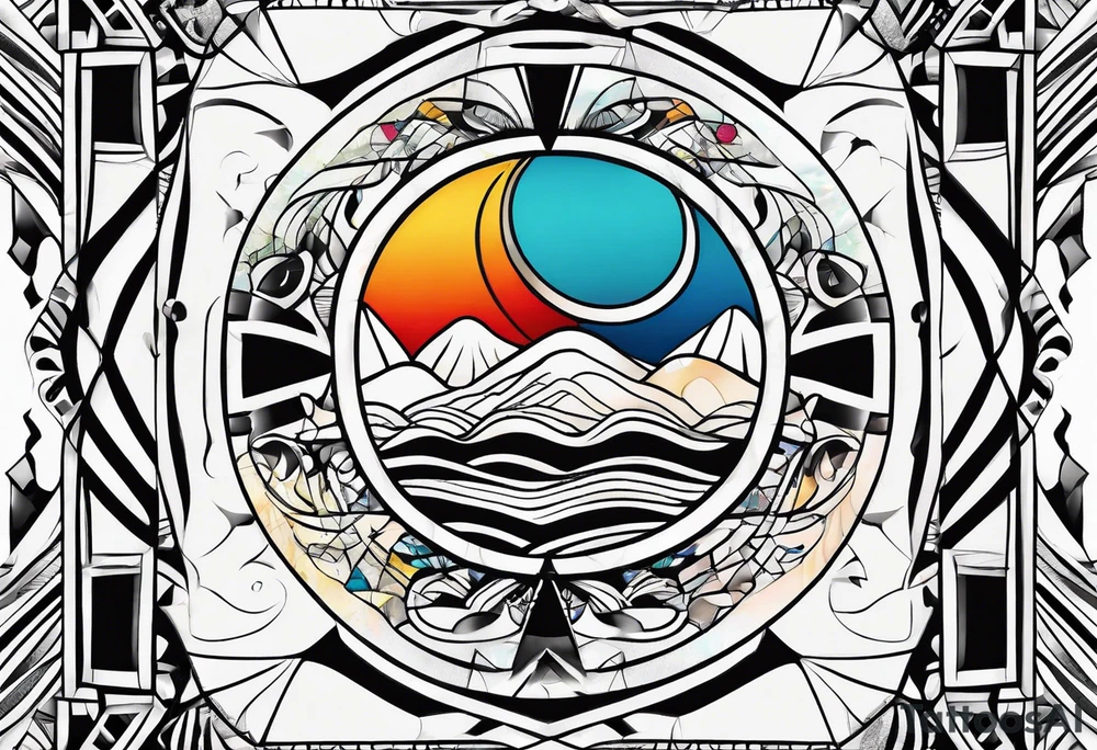 abstract line artwork tattoo idea