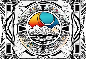 abstract line artwork tattoo idea