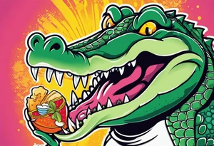 Alligator eating a human tattoo idea