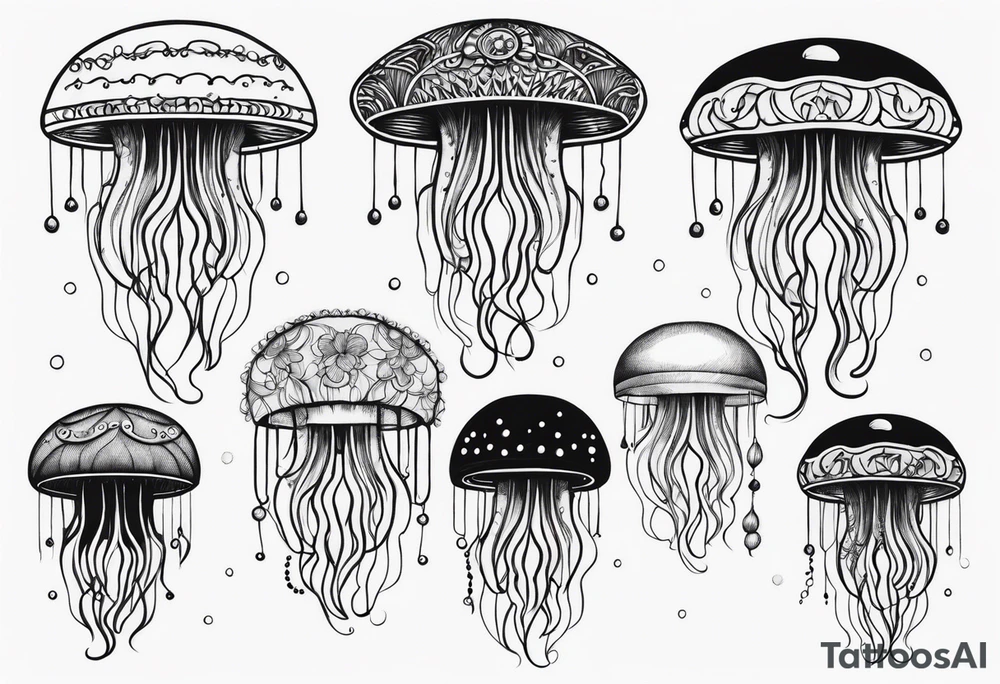 traditional style jellyfish tattoo idea