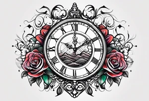 Heartbeat clock lines tattoo idea