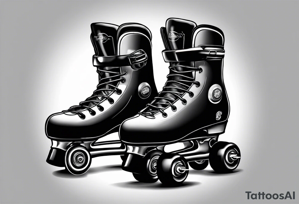 Pair of rollerskates facing left tattoo idea