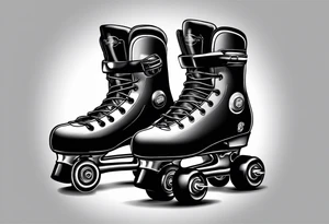 Pair of rollerskates facing left tattoo idea