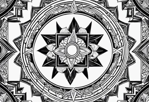 sun and moon sacred geometry tattoo idea