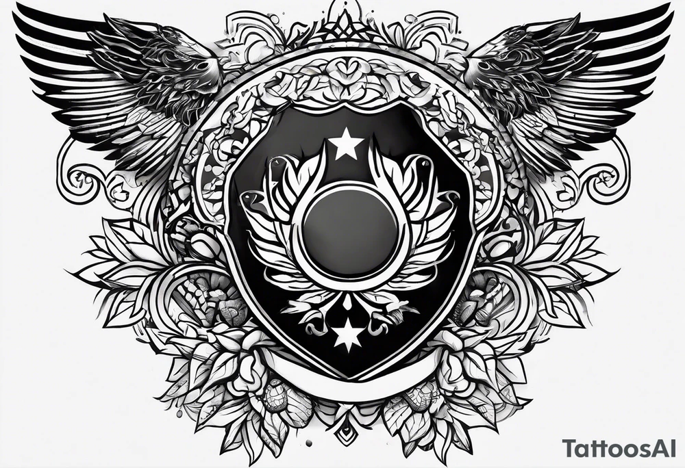 A thigh tattoo, symbol of feminism, strength, motherhood. Army, medical, psychology, police. tattoo idea