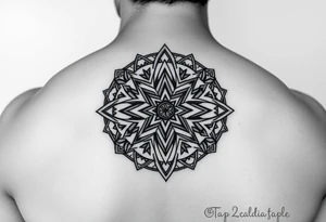 Polynesian geometric shield small neurodiversity tattoo idea