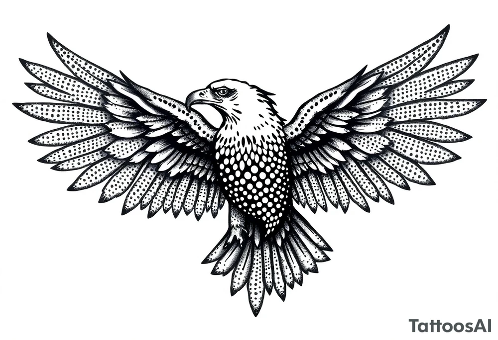 Eagle draw, wings no open tattoo idea