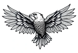 Eagle draw, wings no open tattoo idea