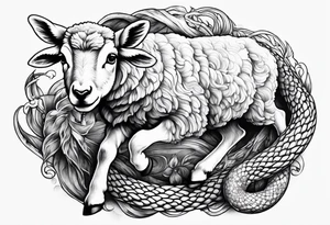 Tattoo of lamb stomping on a snake tattoo idea