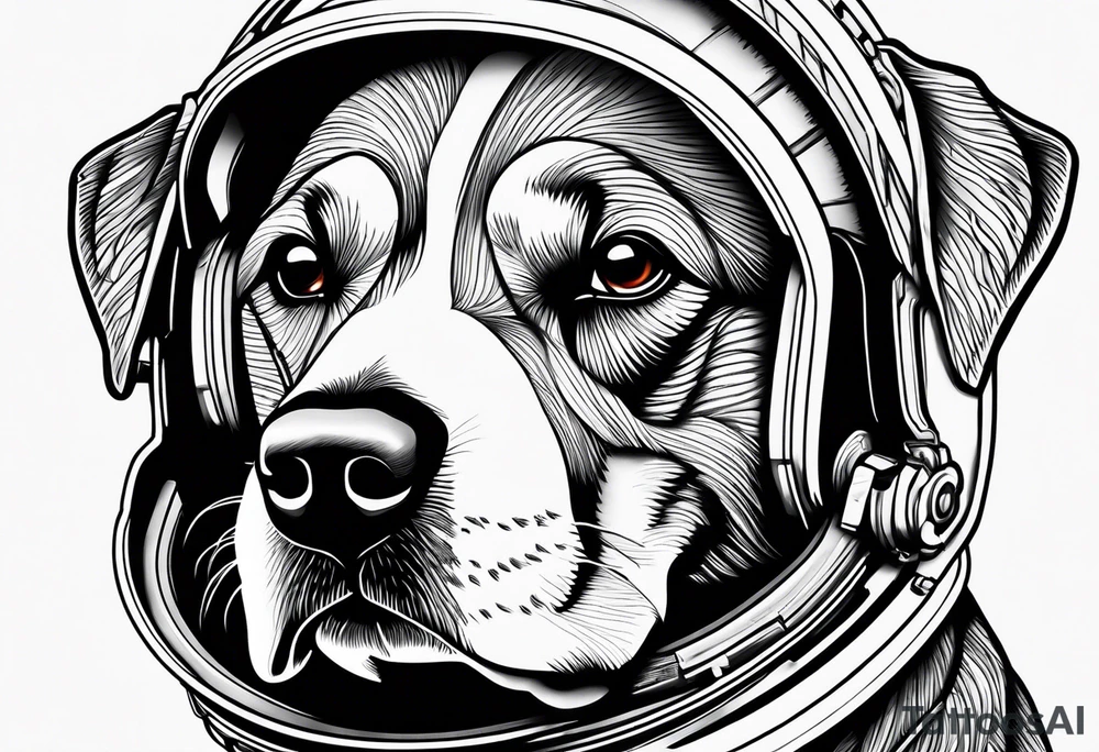 dog in space tattoo idea
