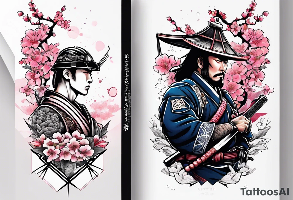 United States Marine and Samurai with cherry blossom tattoo idea