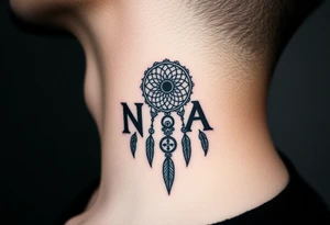 Nia letters with a dreamcatcher tattoo idea