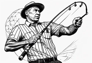 Fishing rod and fifa soccer referee tattoo idea