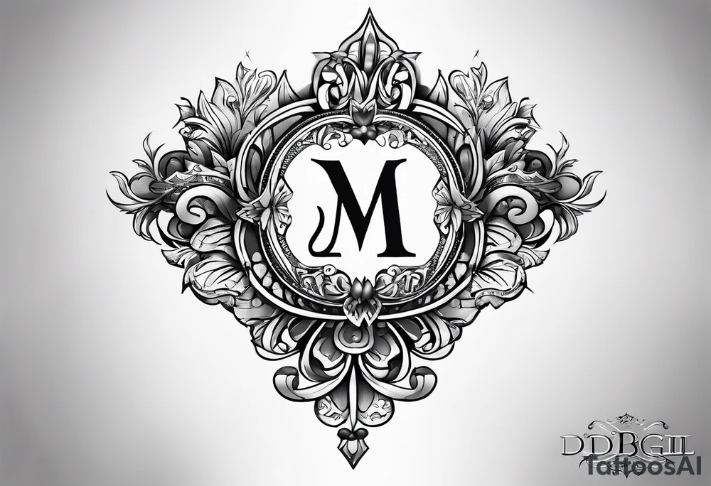 Cool image of initials “DgbIII” tattoo idea