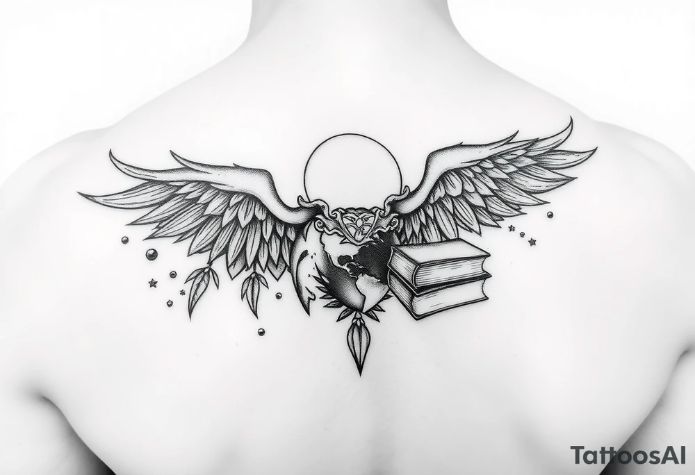 A black and white tattoo that will go on side of the wrist. This is for someone who loves ocean, travel and books. Something unique. tattoo idea