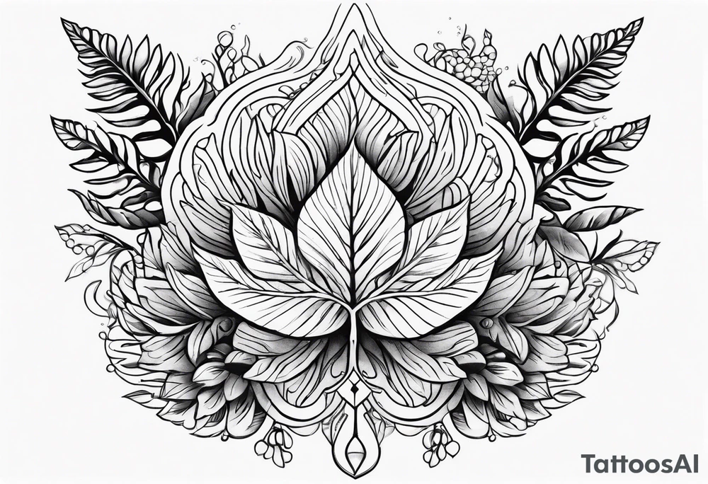 Amulet fern flower tattoo idea