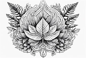 Amulet fern flower tattoo idea