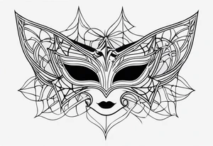 masquerade mask with spider webs tattoo idea