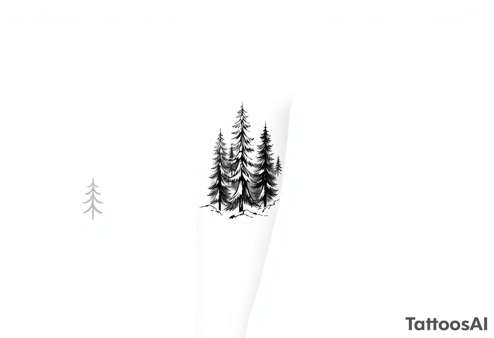 Coniferous forest tattoo sleeve black and gray tattoo idea Coniferous forest tattoo sleeve black and gray tattoo idea