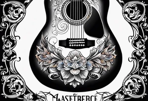 Acoustic guitar design tattoo idea