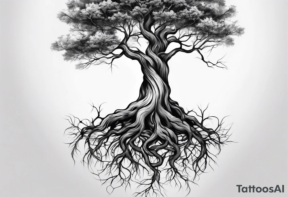 Tree roots wrapping around wrist tattoo idea
