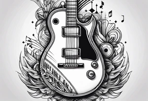 music guitar piano microphone tattoo idea