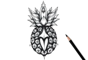 Majestic crown pineapple with 
vagina and  anus , tattoo idea