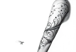 Smokey astral Celestial flowing swirling designs tattoo idea