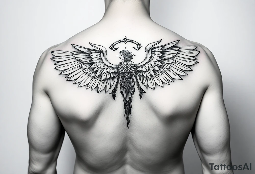 ArchAngel Protection tattoo stencil for women tattoo idea