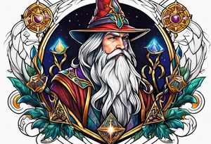 wizard chest piece tattoo idea