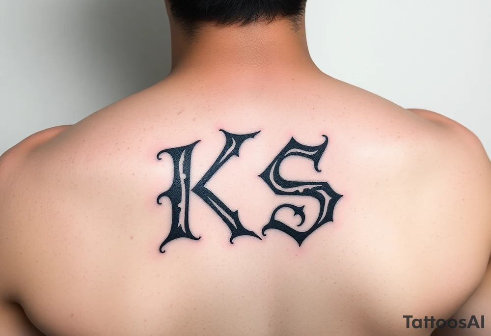 Hongo con las letras "KS" tattoo idea