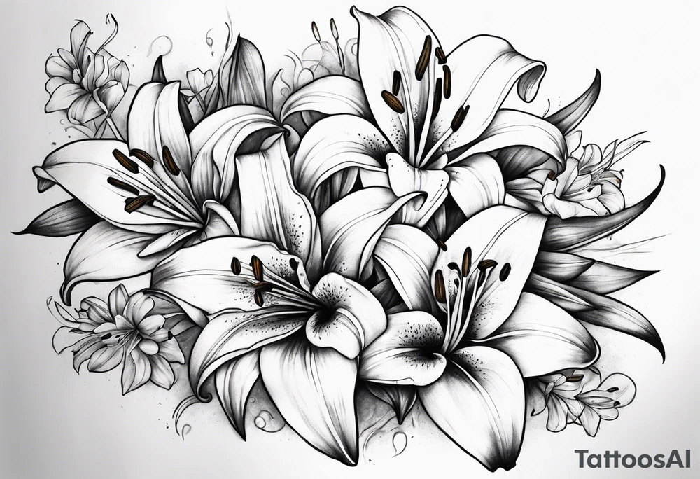 lilies growing tattoo idea