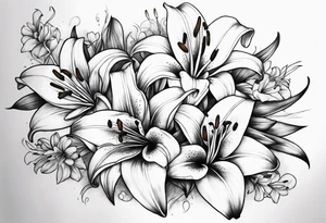 lilies growing tattoo idea