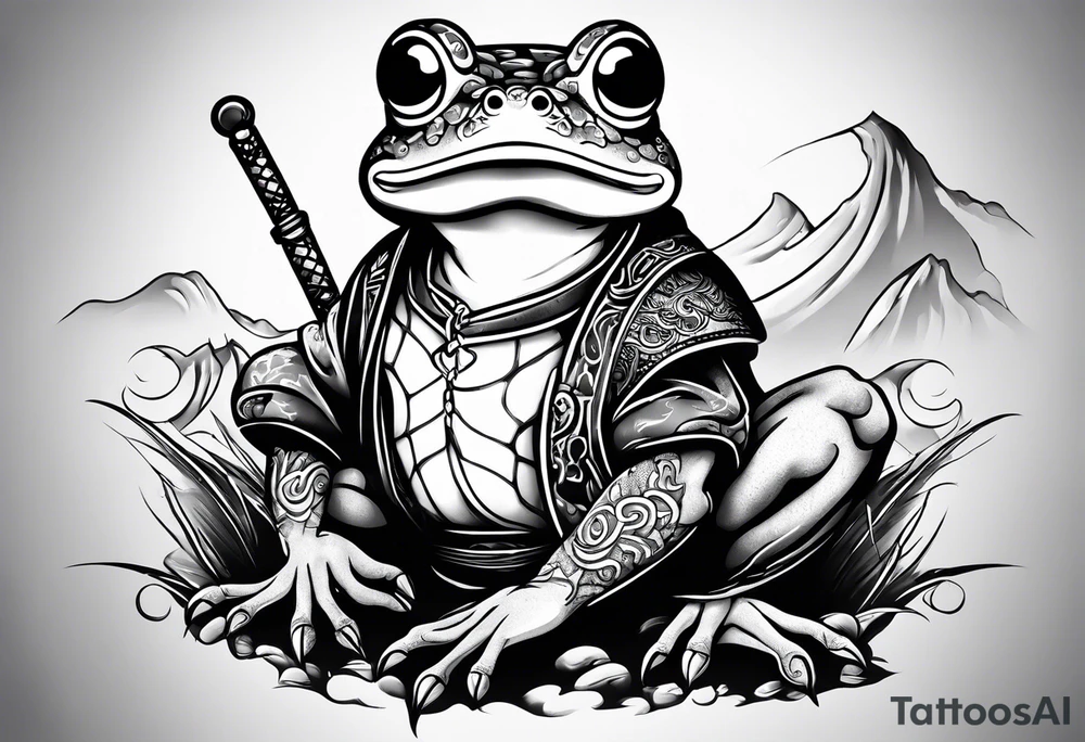 Frog samurai tattoo idea