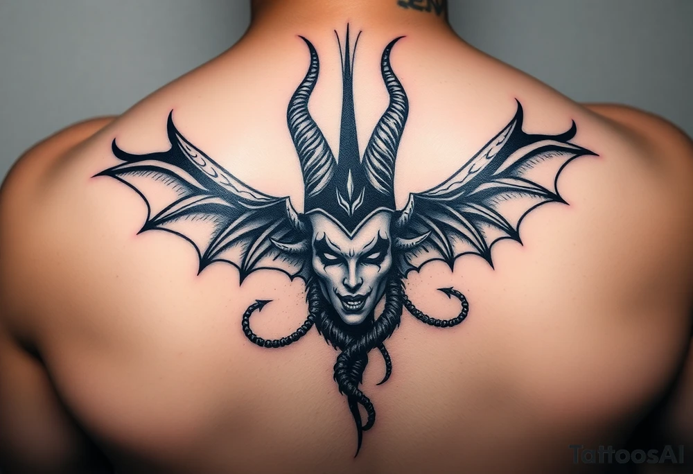 Dark evil maleficent and Medusa tattoo idea