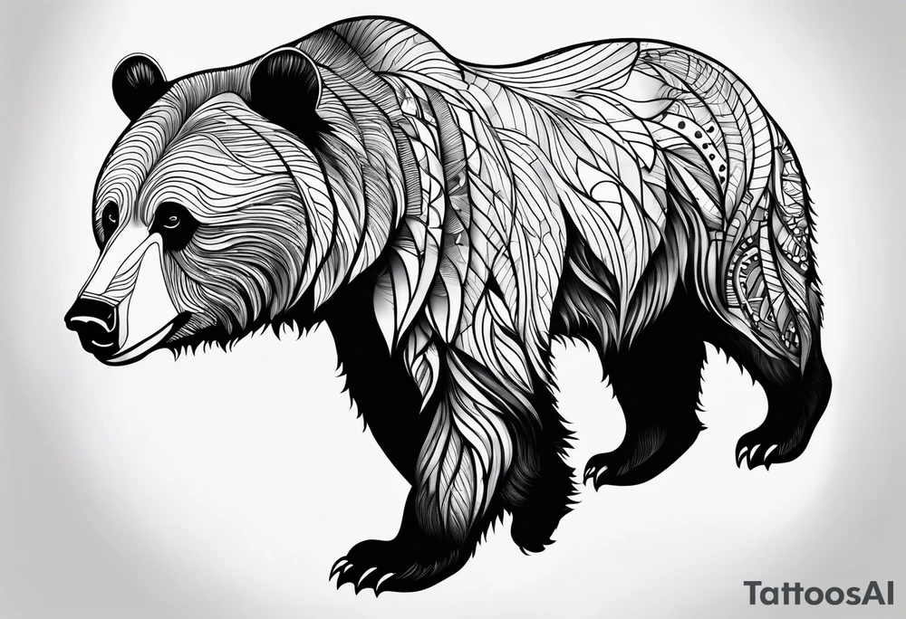 Large Grizzly Bear tattoo idea