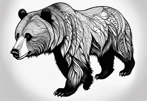 Large Grizzly Bear tattoo idea