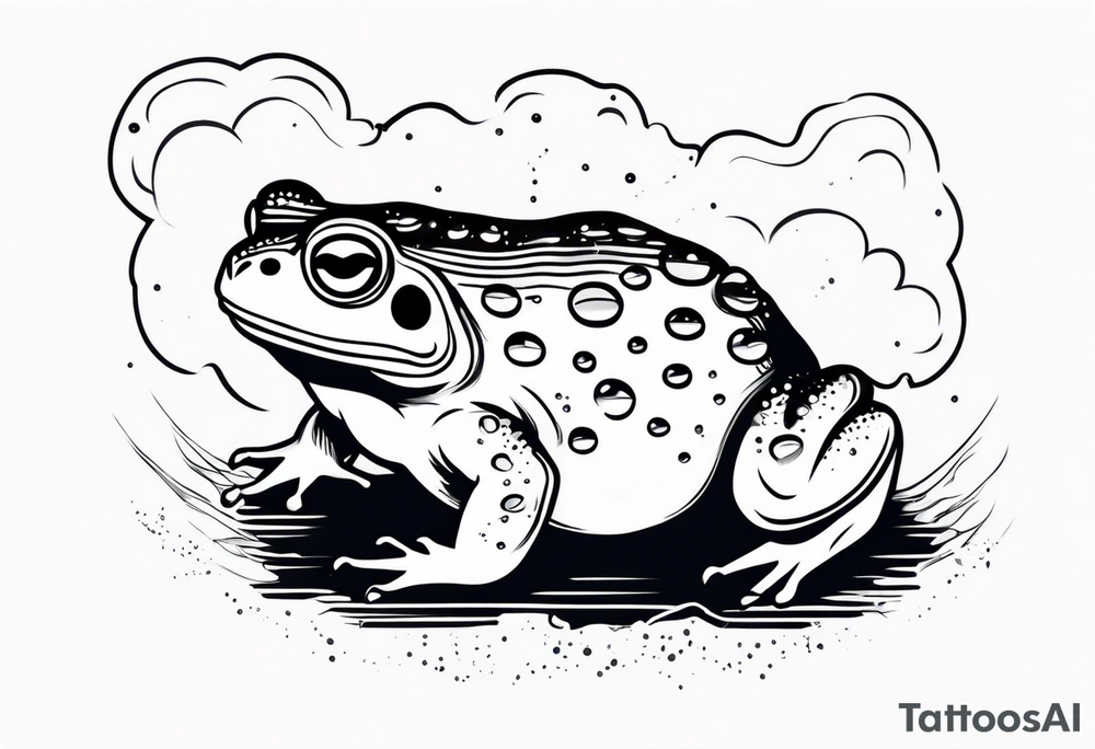 A toad in a thunderstorm tattoo idea