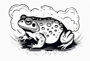 A toad in a thunderstorm tattoo idea