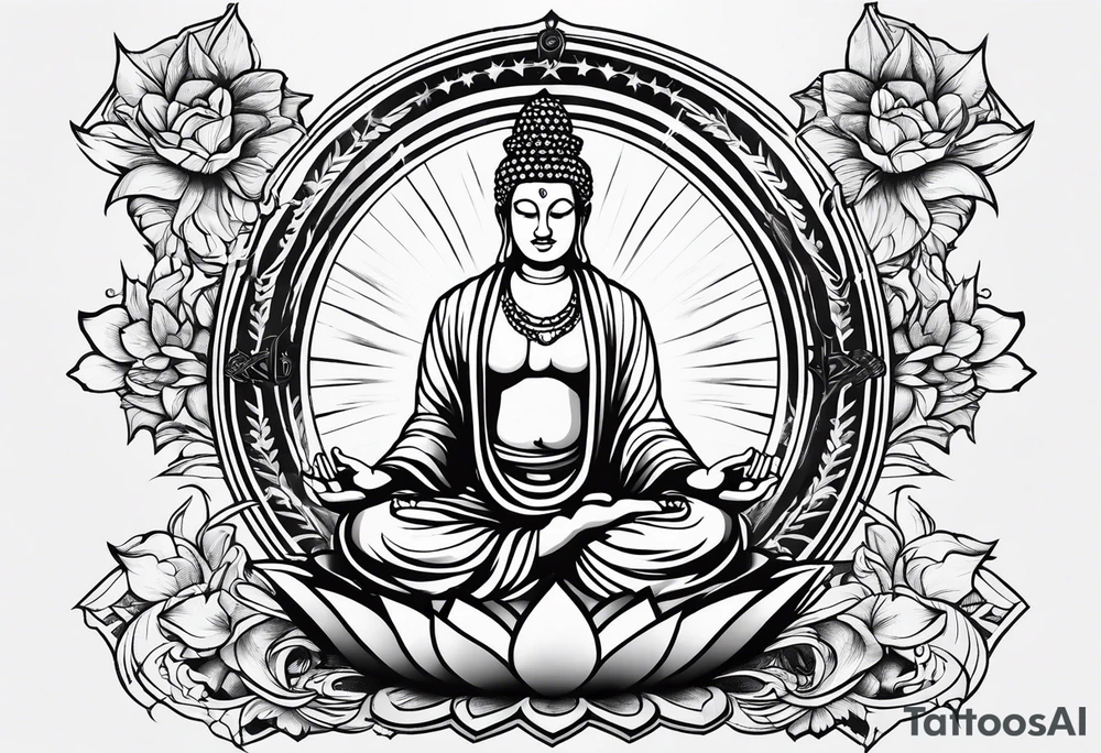 A meditating rap star tattoo idea