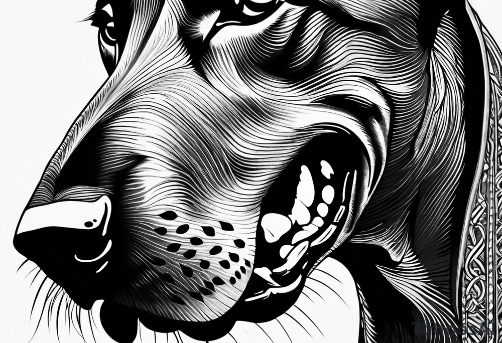Doberman with open mouth biting
Wearing chain tattoo idea Doberman with open mouth biting
Wearing chain tattoo idea