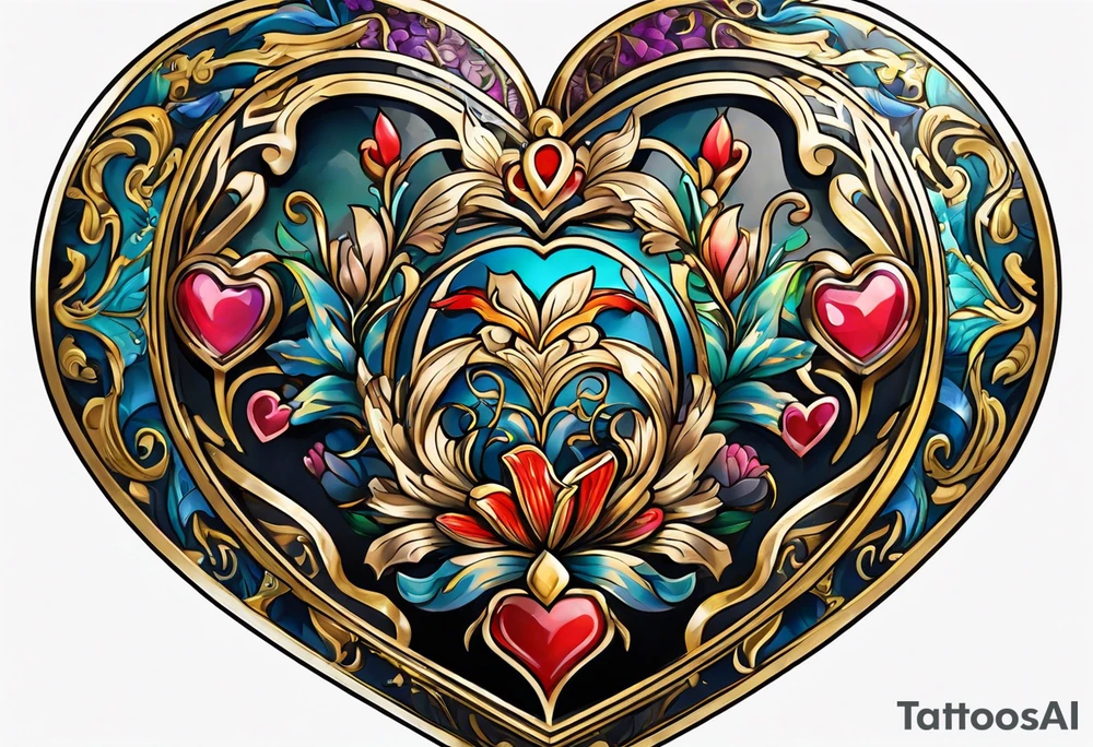 heart locket jewelry tattoo idea