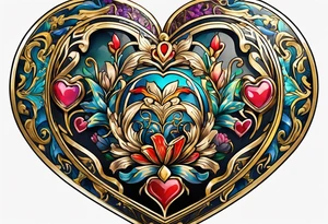 heart locket jewelry tattoo idea