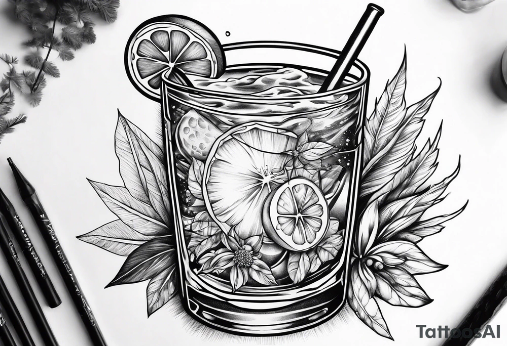 Vague cocktail soleil tattoo idea