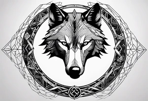 broken Ouroboros with wolf in the middle tattoo idea
