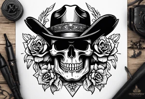 cowboy skull tattoo idea