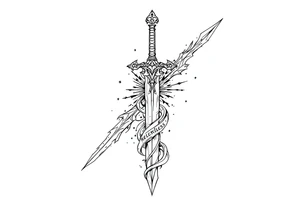 Relentless, sword, Christian, family, happiness tattoo idea