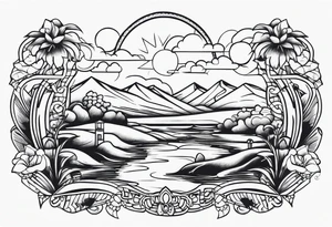 Chicano style scenary tattoo idea