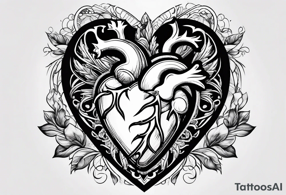 Heart with the letters SM tattoo idea